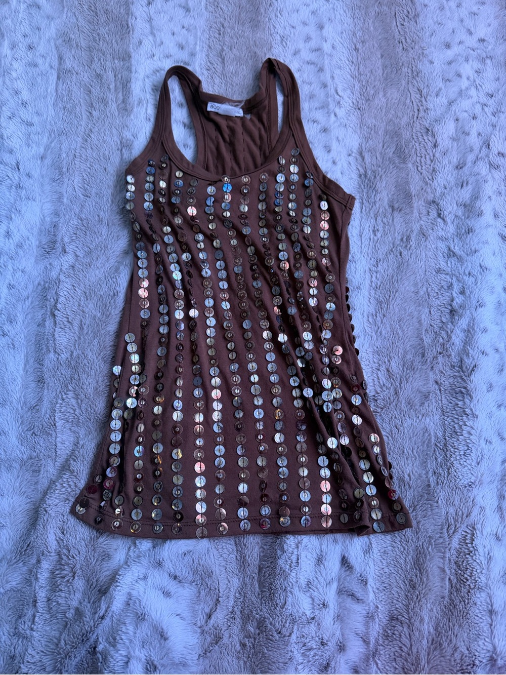 Body Central Brown Sequin Racerback Tank